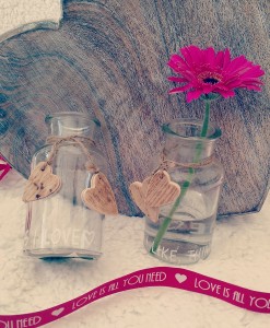 Set Of 2 Rustic Glass Bottles