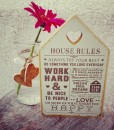 House Rules White Wooden Sign
