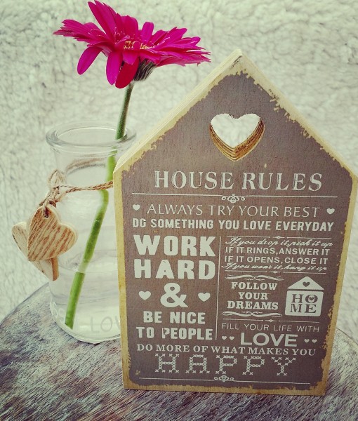 House Rules Wooden Sign